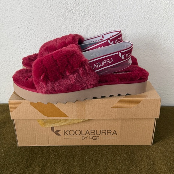 NIB Koolaburra by UGG Fuzz'n II Slide Sandals Womens 10 - Picture 3 of 5
